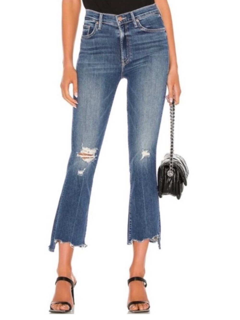 Mother the Insider Crop Step Chew Dancing on Coals Distressed Jean Size 24